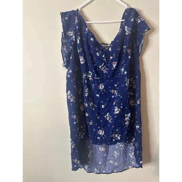 Tops - Torrid Babydoll Challis Lace Up Hi Low Top 5X c